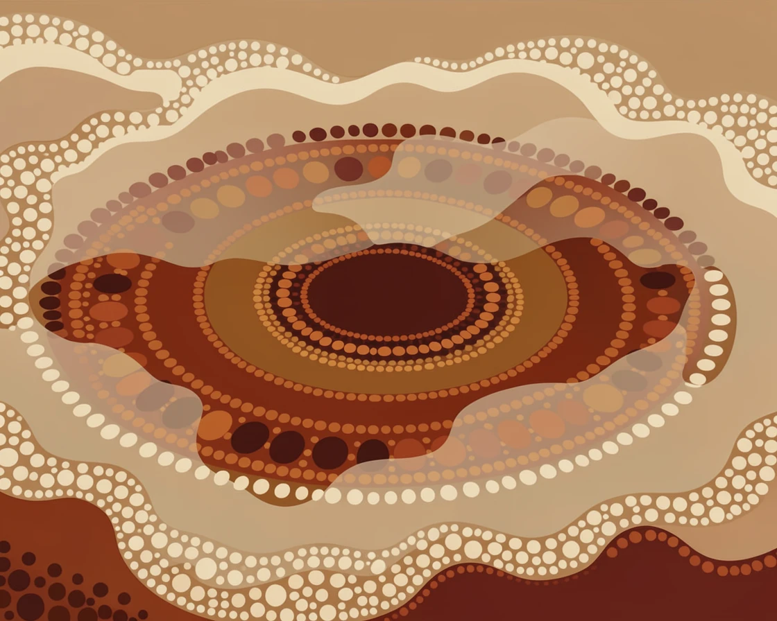 A volcanic crater ring shrouded in morning mist