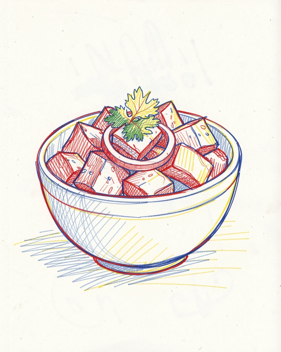 A bowl of fresh ceviche garnished with cilantro and red onion