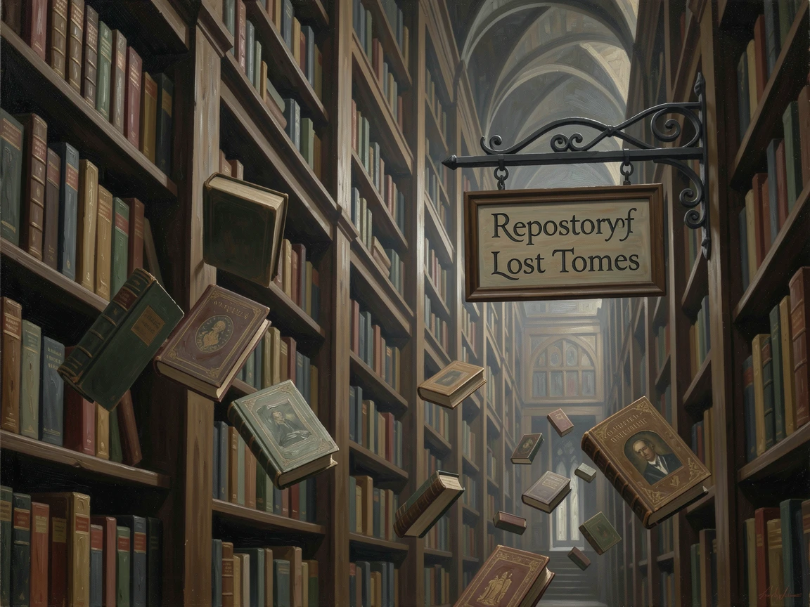 A magical library with floating books and shelves stretching into darkness, rendered with photorealistic detail to feel genuinely believable, combining epic scale with rich, immersive atmospheric detail