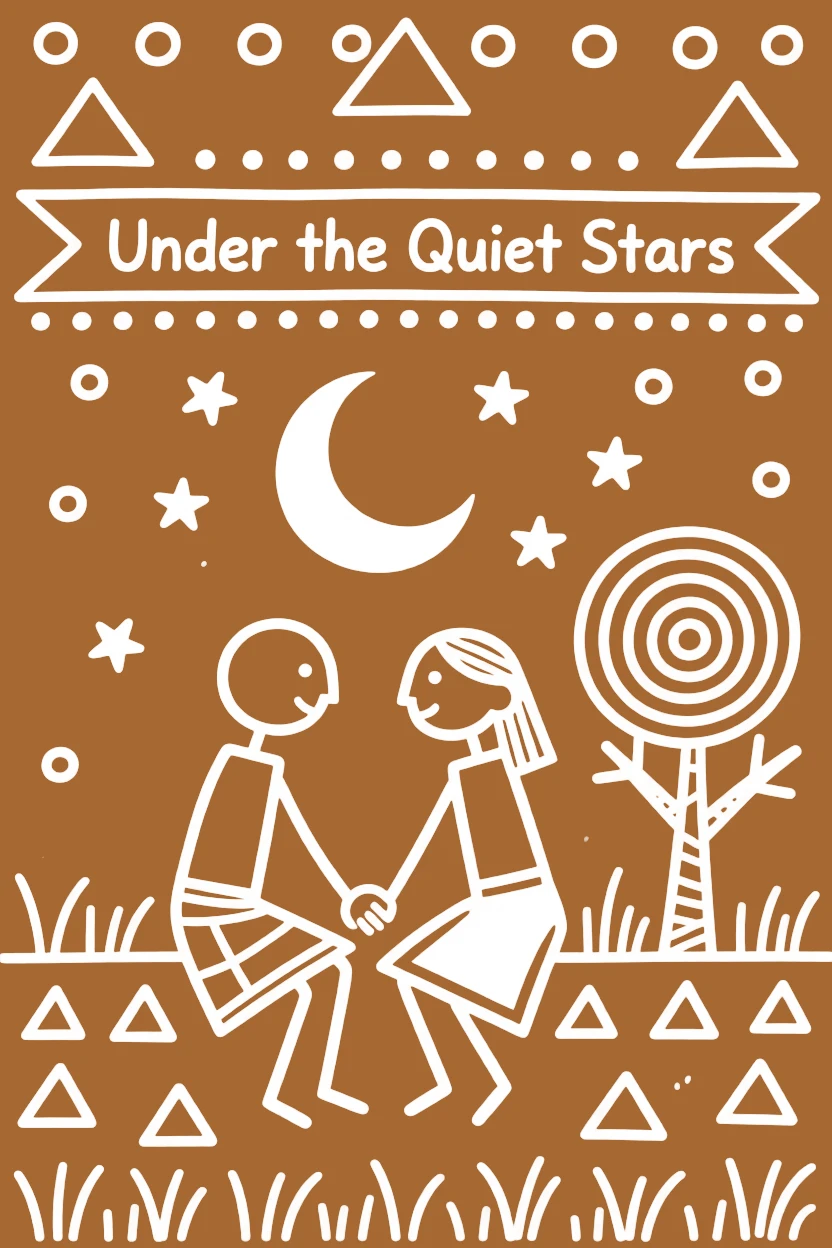 Two sweethearts sharing a quiet moment beneath the stars.