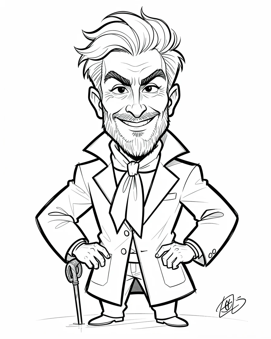 [People Portraits & Characters] Portrait of a dignified adventurer striking a confident pose, full of personality and charm