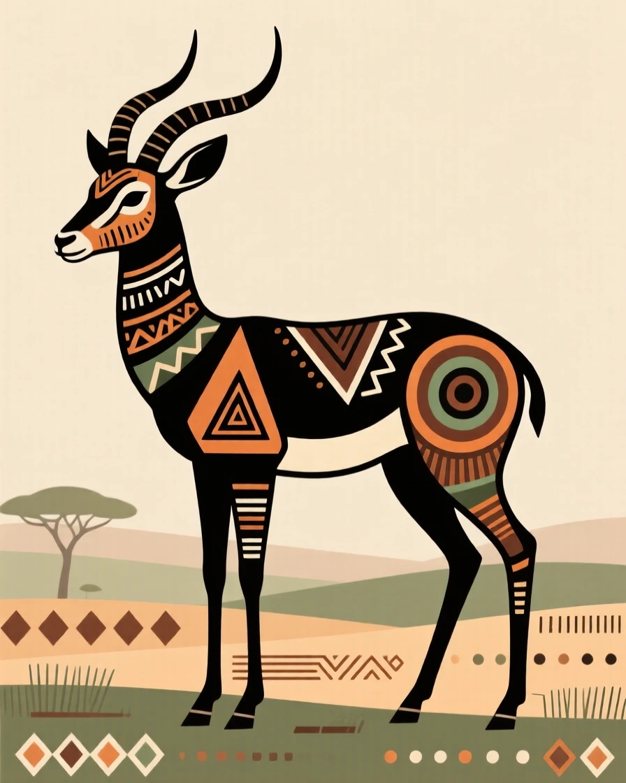 An antelope standing alert on the savanna.