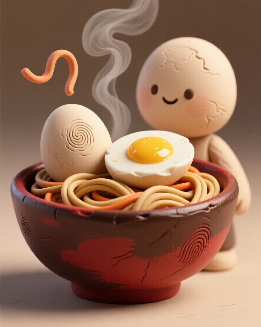 A steaming bowl of ramen topped with a perfectly soft-boiled egg