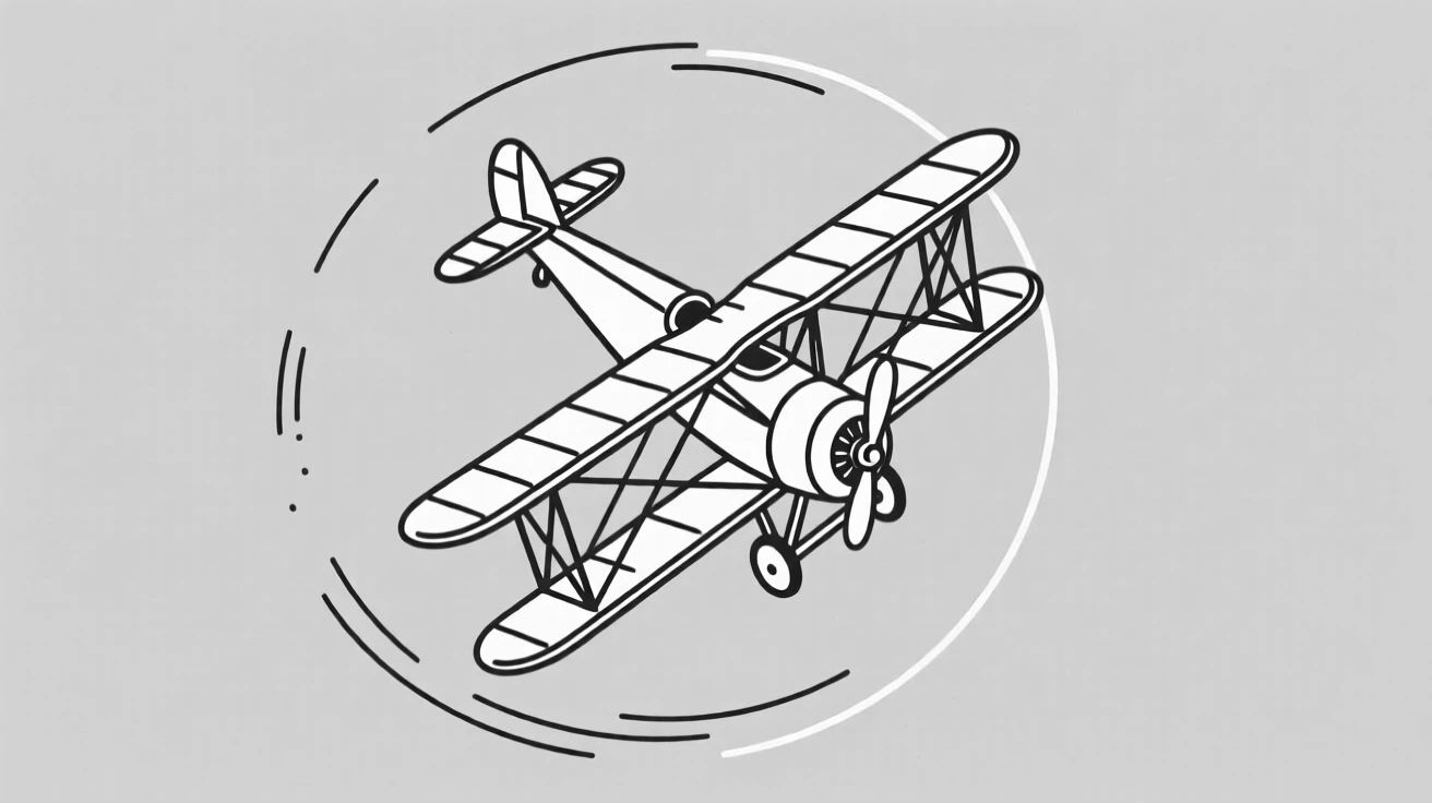 A biplane performing a loop against a clear blue sky