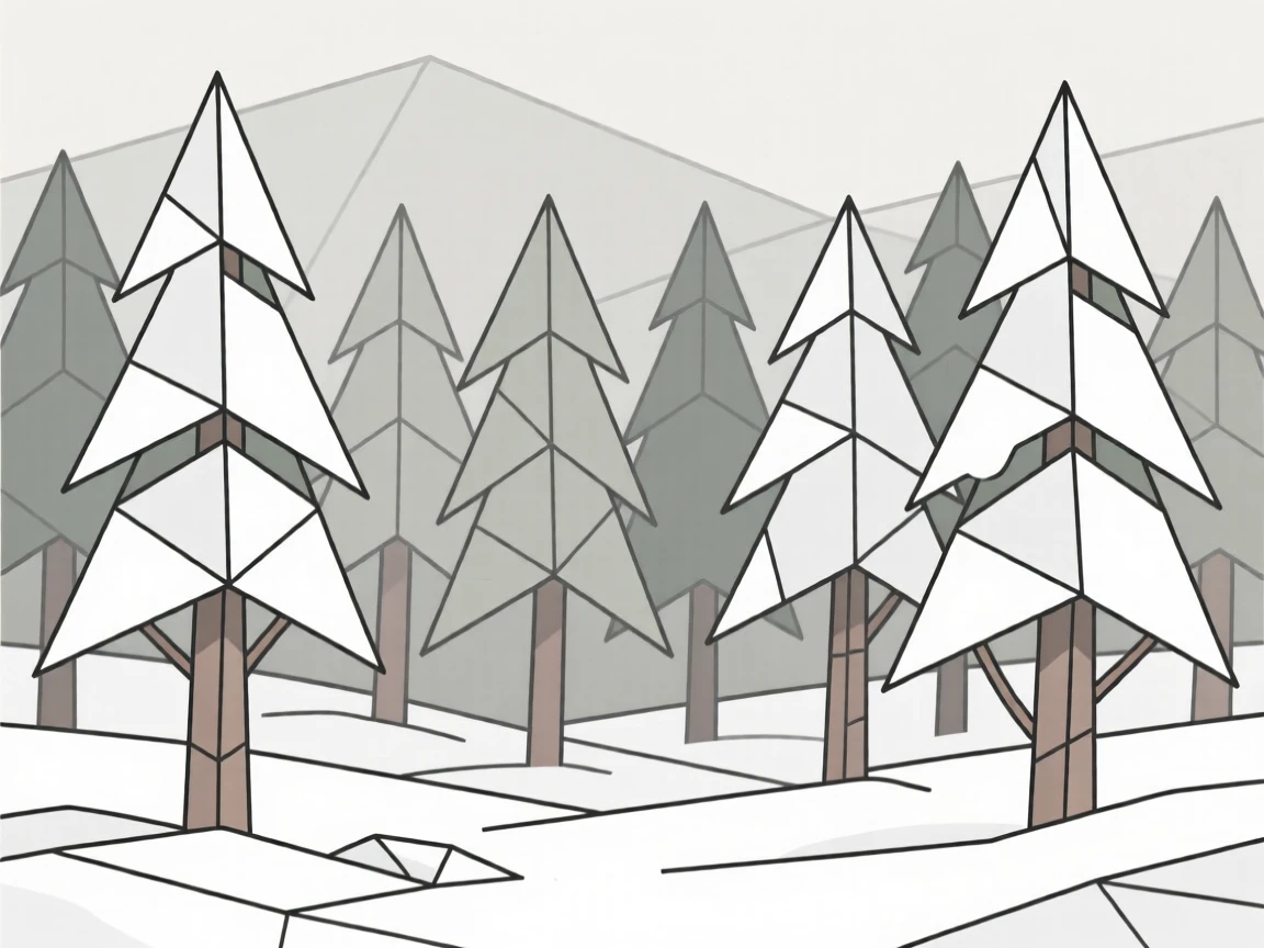 A pine forest blanketed in fresh snow
