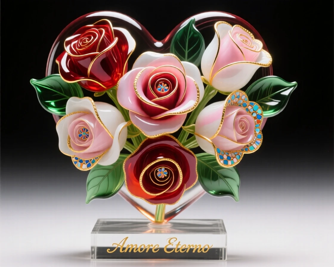 A field of blooming roses arranged like a heart from above, romantic and iconic.