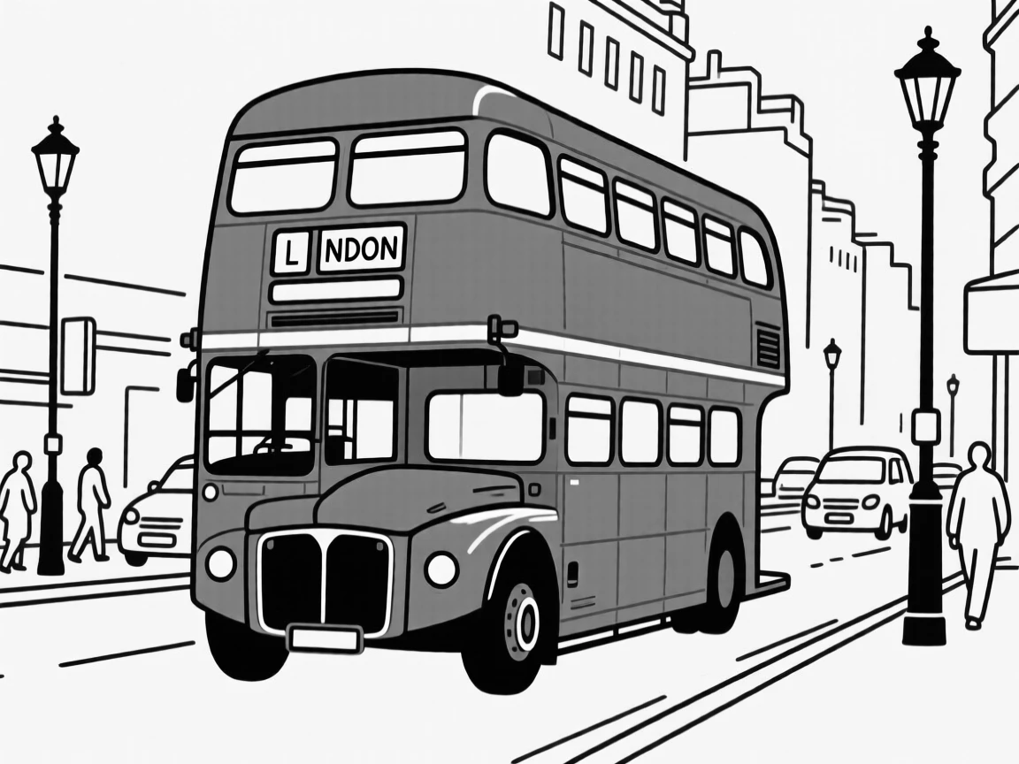 A red London double-decker bus on a busy city street