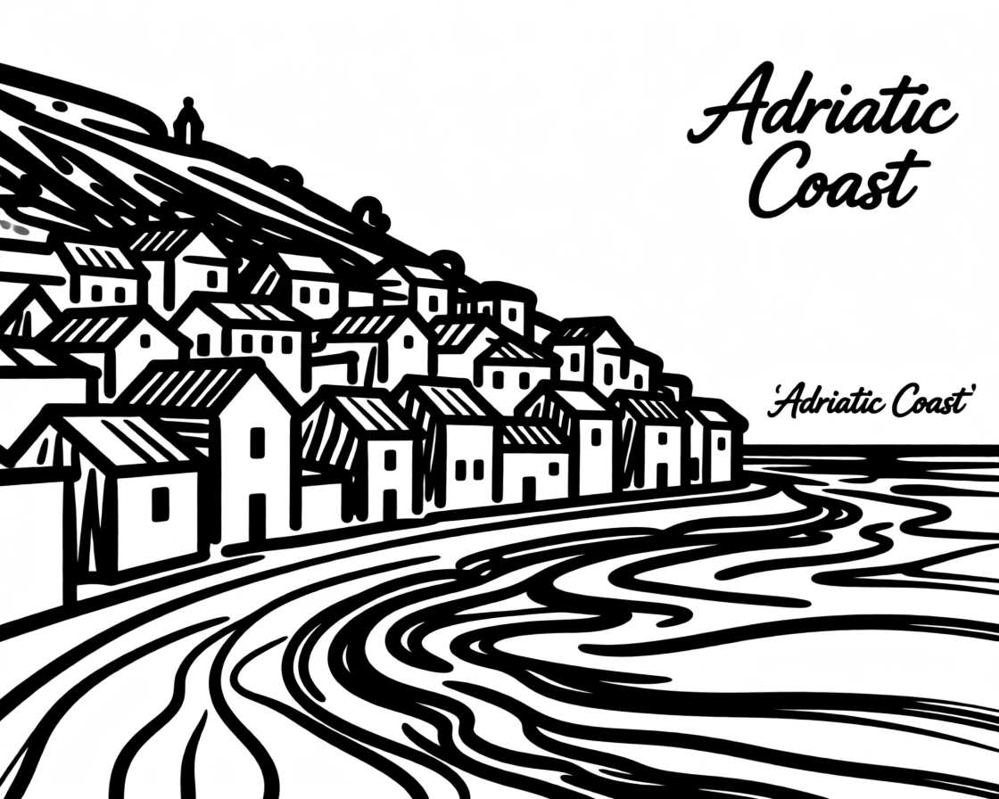 A Croatian coastal town with terracotta rooftops overlooking the Adriatic Sea.