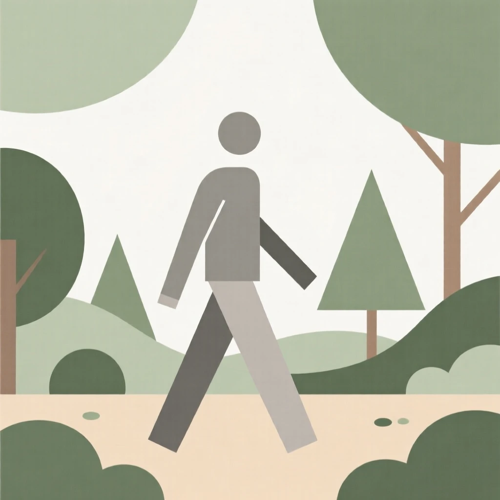 A person taking a peaceful nature walk