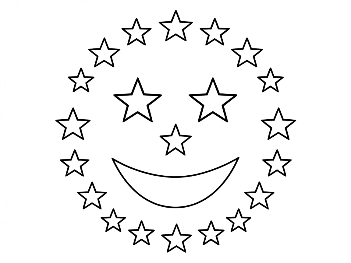 A group of stars forming a smiling face in the night sky