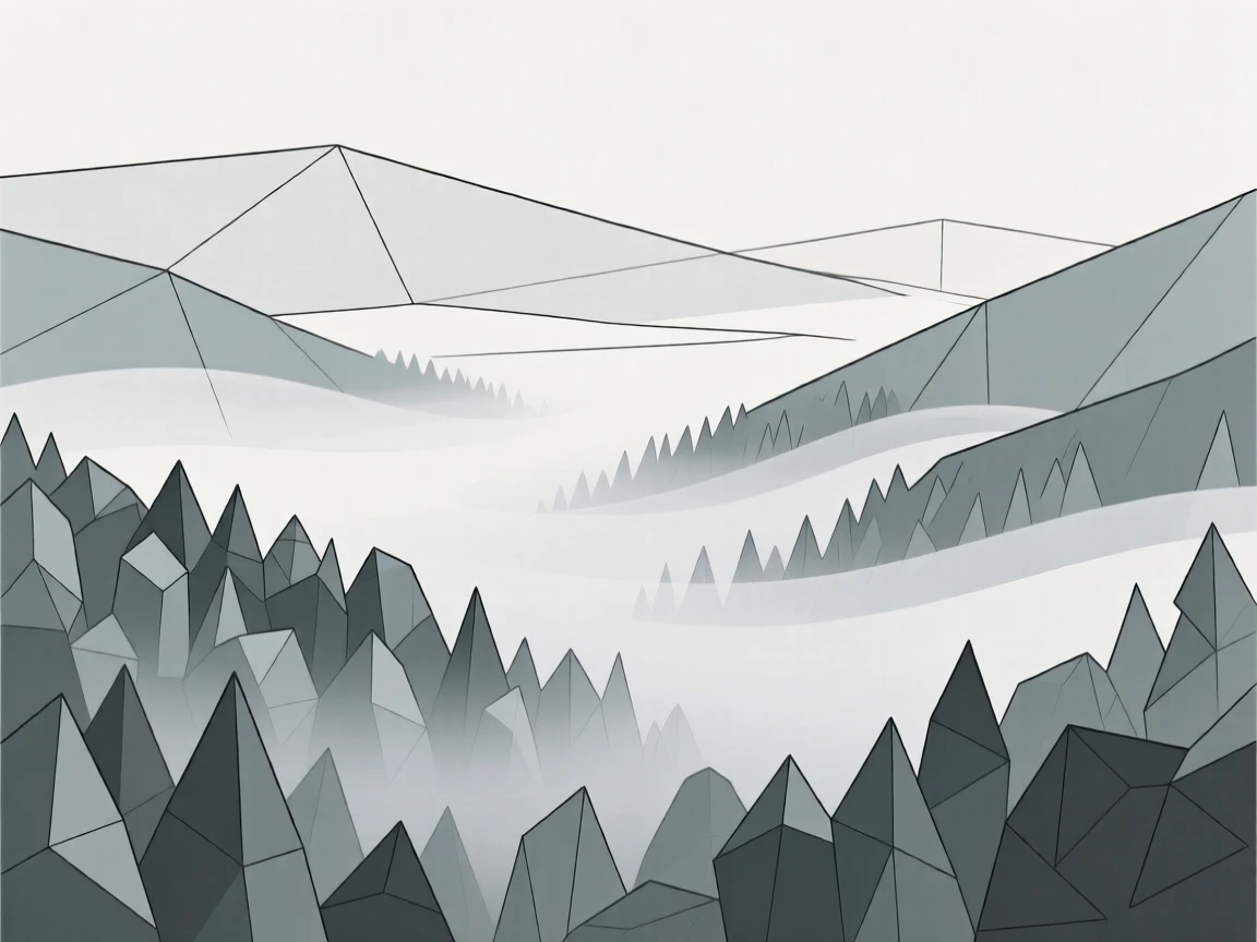 A dense fog rolling over a valley forest