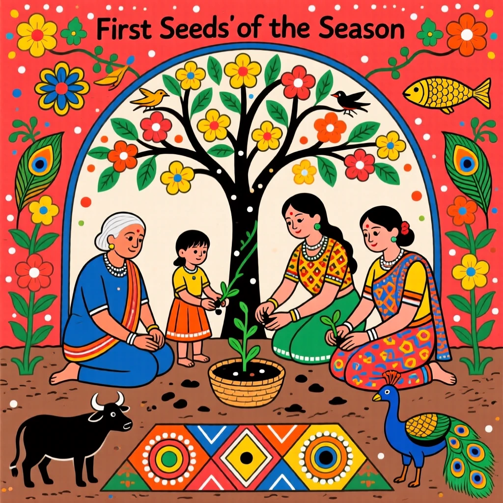 A family gathered to plant the season's first seeds together.