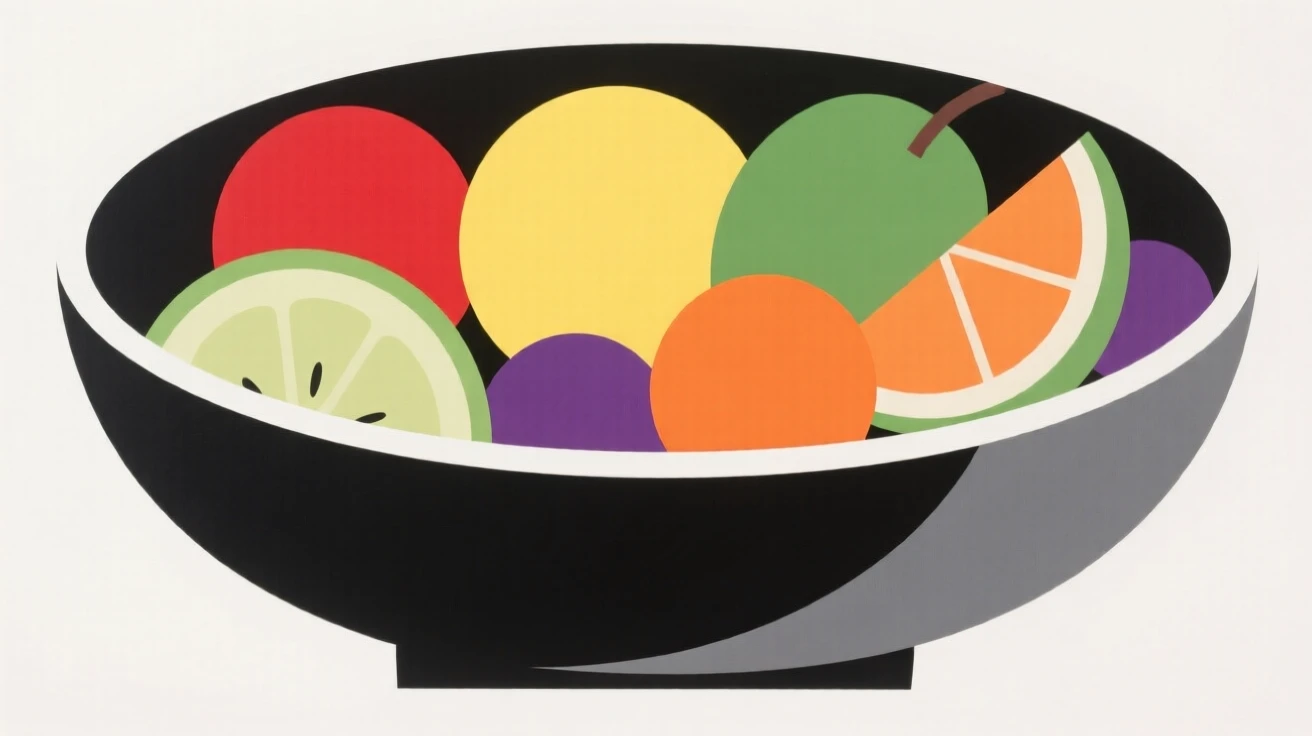 A bowl of colorful fruit salad