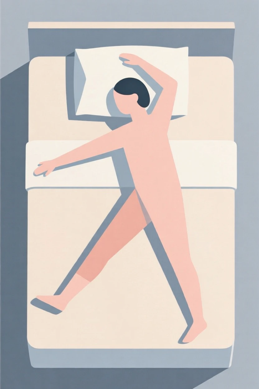 A person doing gentle stretches in bed
