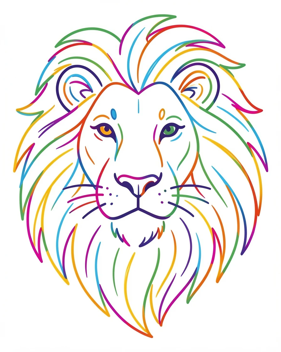 A close-up portrait of a majestic lion with a full, windswept mane.