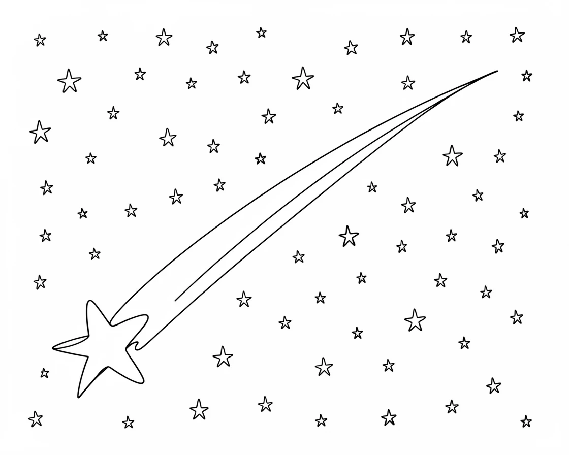 A shooting star streaking across a sky filled with countless stars