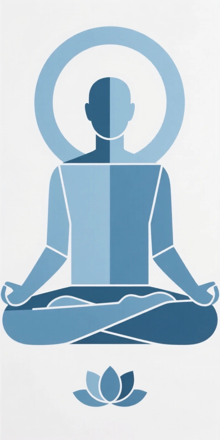 A person meditating with hands on knees
