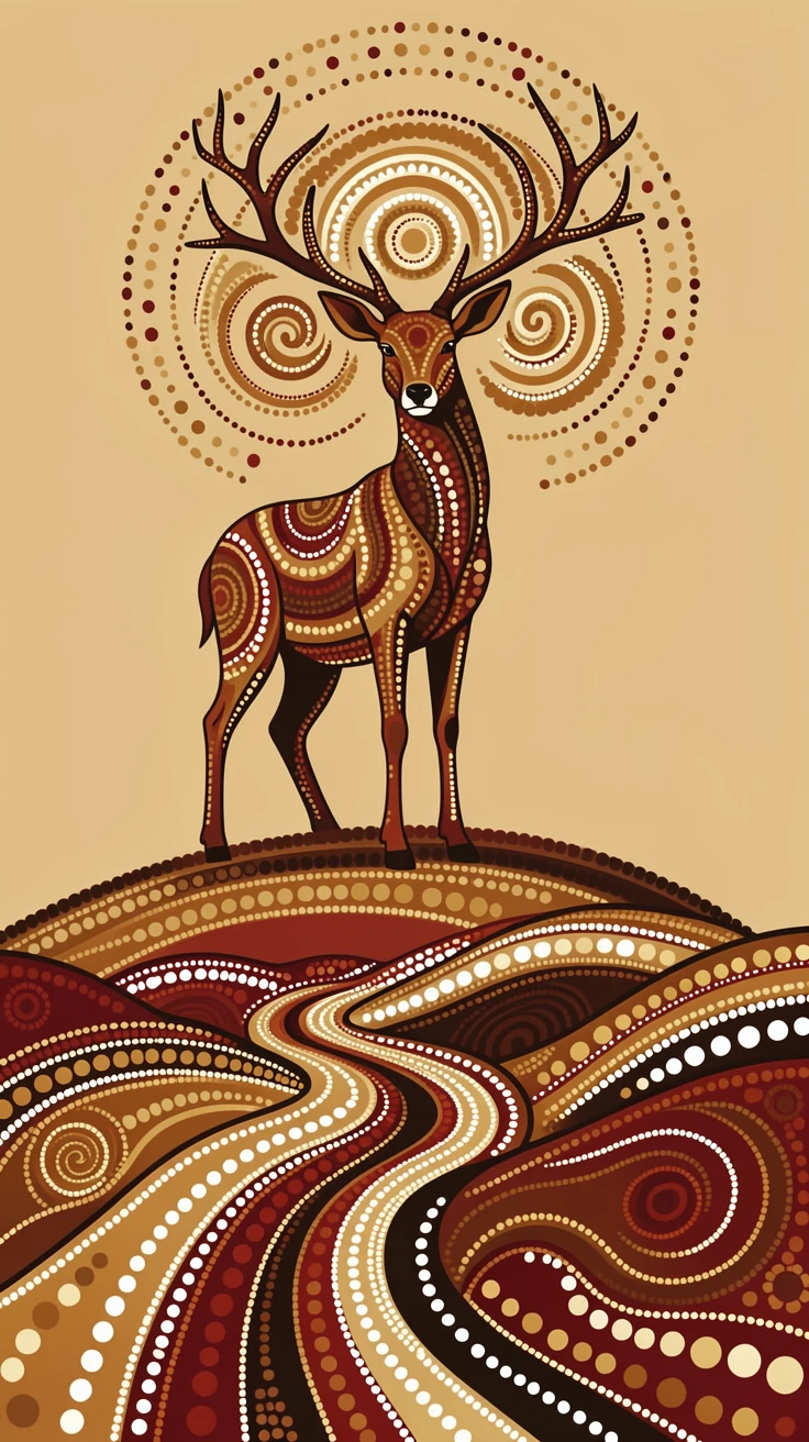 A celestial stag watching over a hidden valley