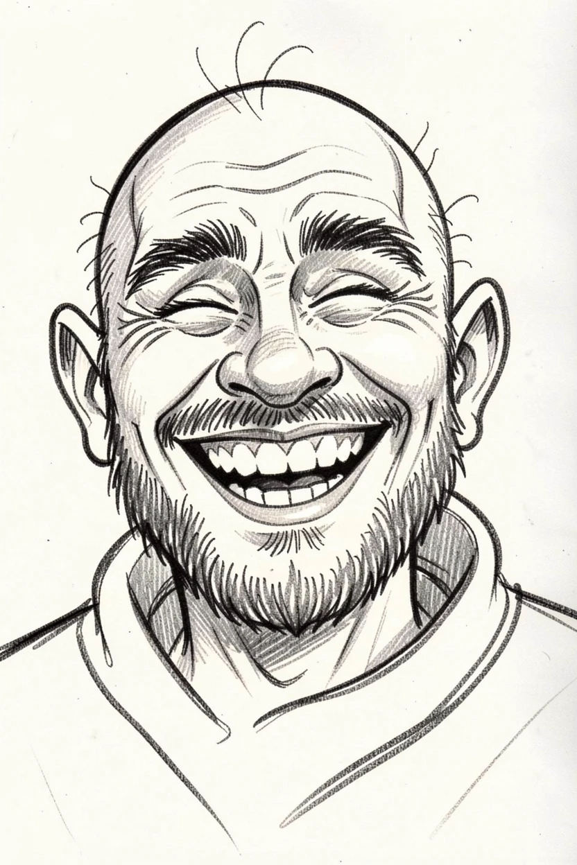 [People Portraits & Characters] Portrait of a grizzled monk caught in a candid laugh, full of personality and charm