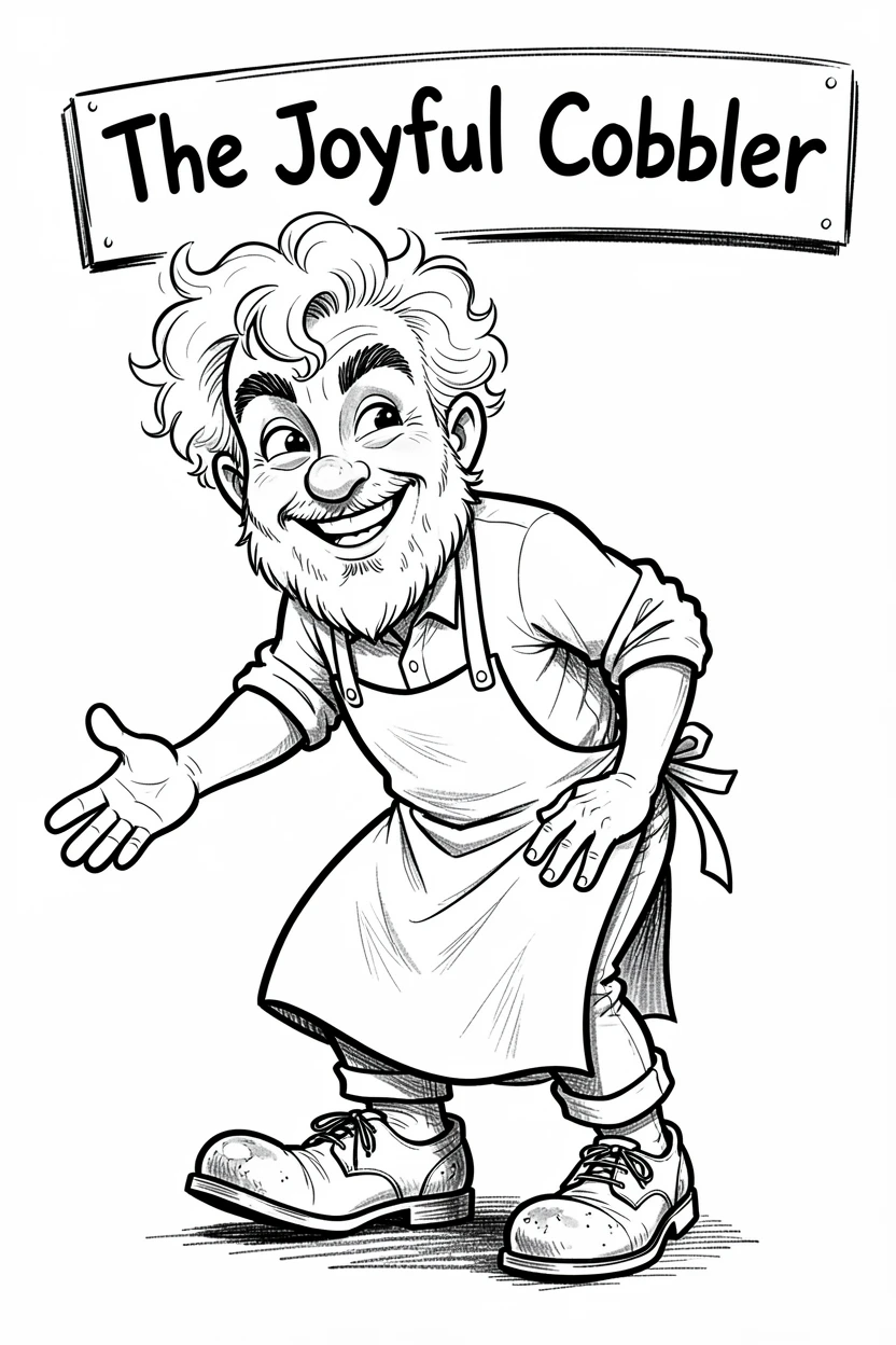 [People Portraits & Characters] Portrait of a cheerful cobbler taking a bow, full of personality and charm