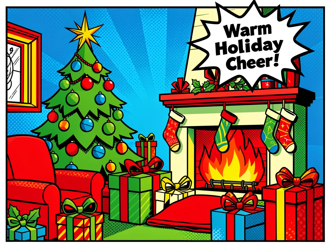 A living room decorated for the holidays