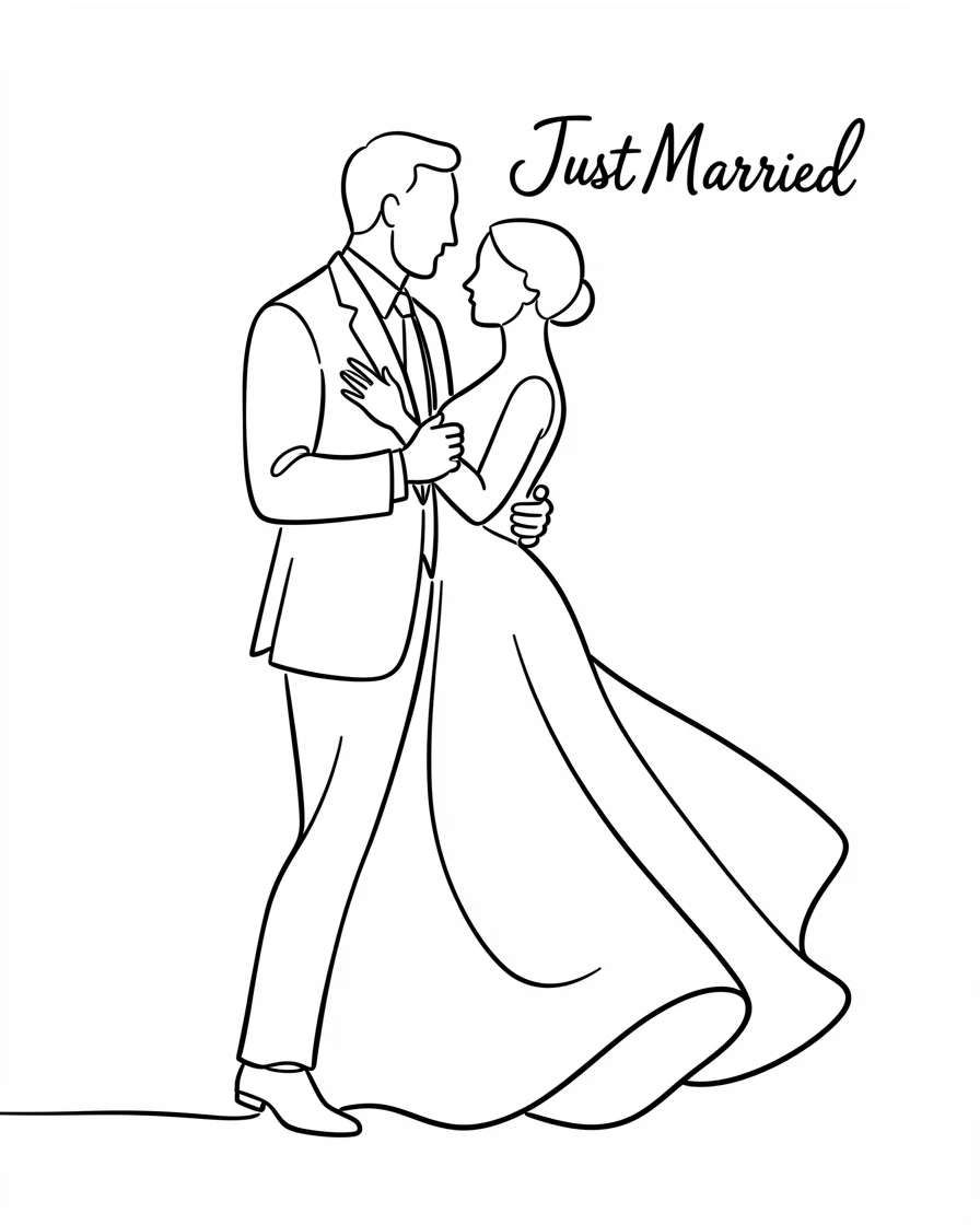 A bride and groom dancing together at their wedding reception