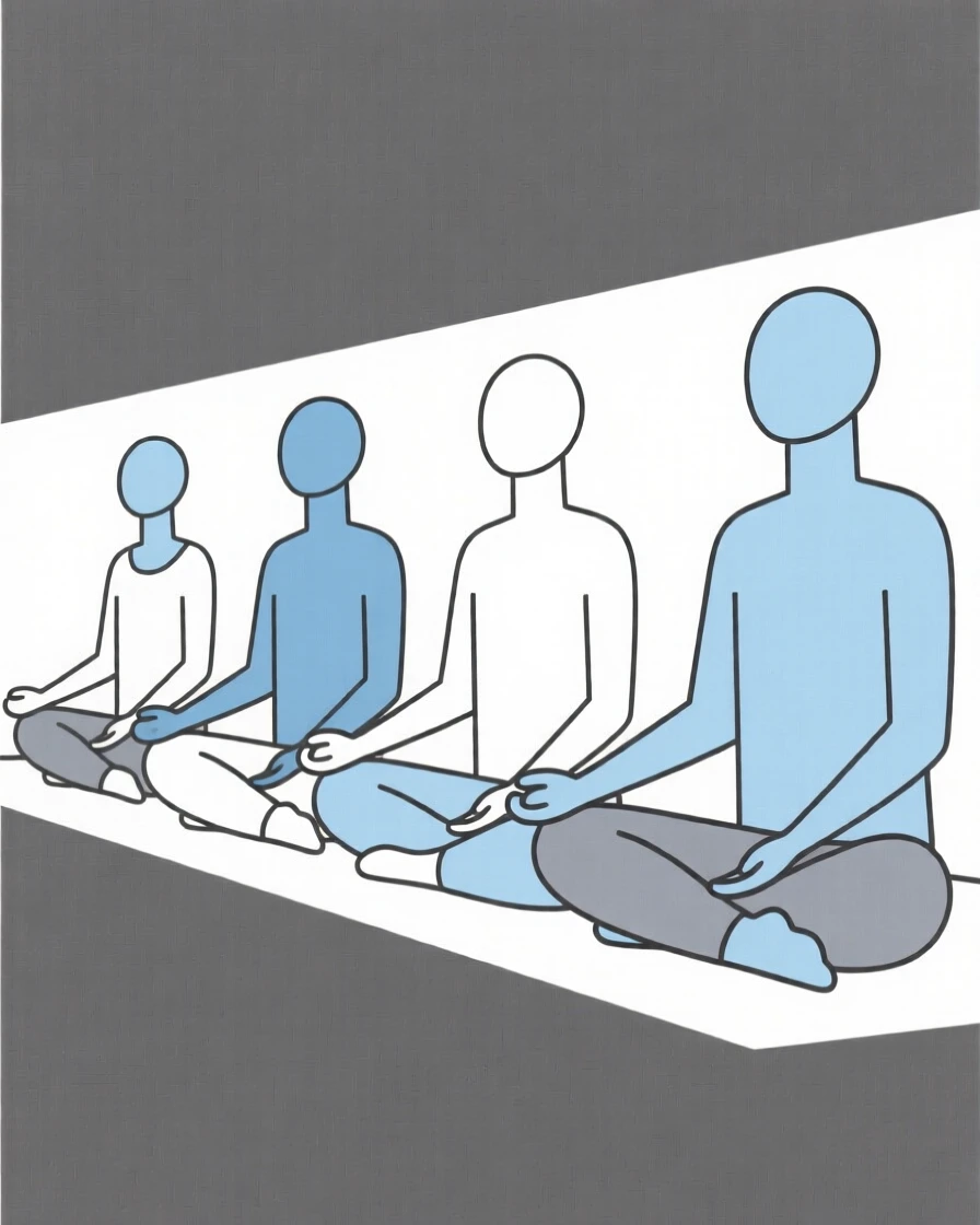 A group doing breathing exercises together