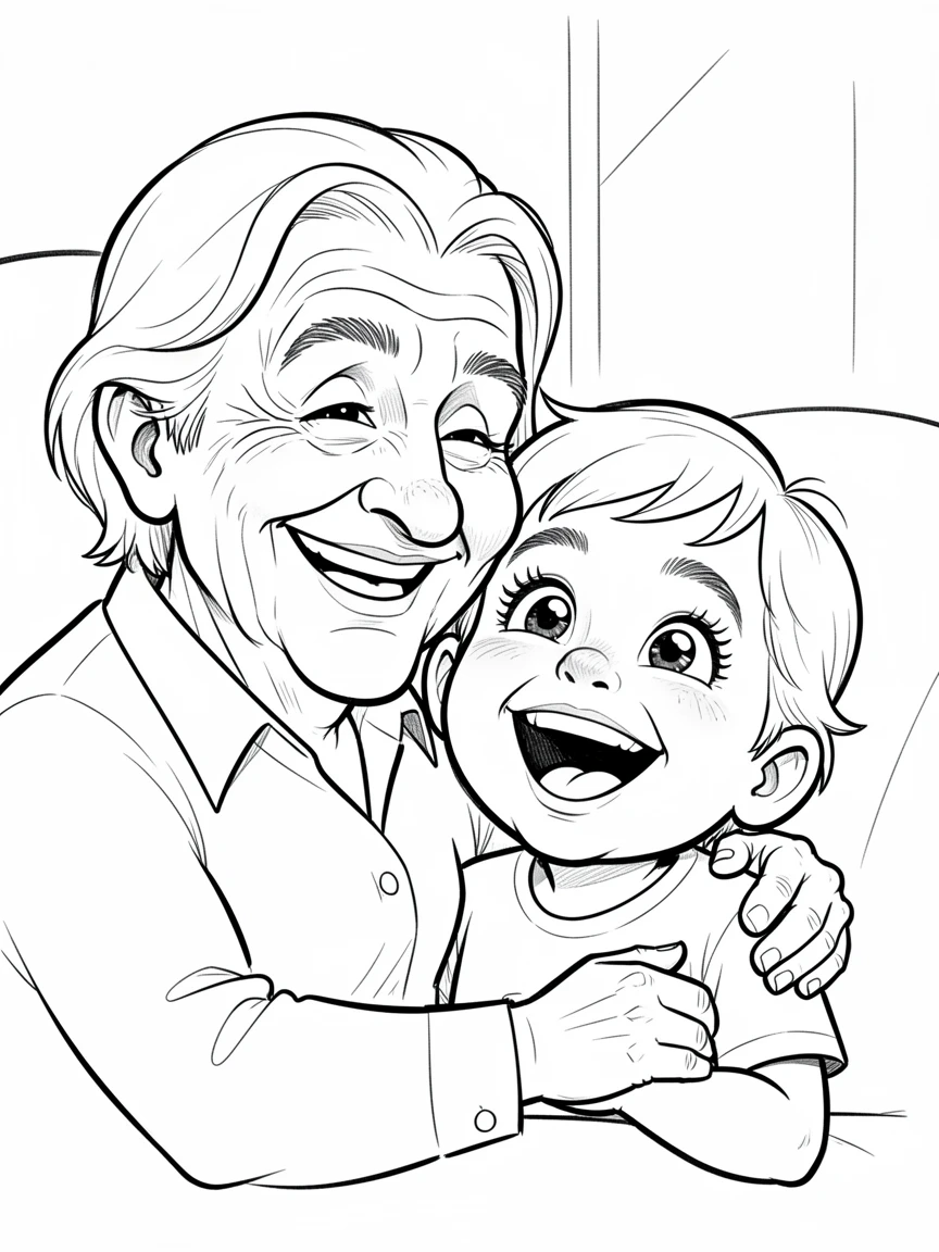 [Family & Relationship Moments] Heartwarming scene of a devoted grandparent and grandchild sharing a quiet laugh together, radiating love and warmth