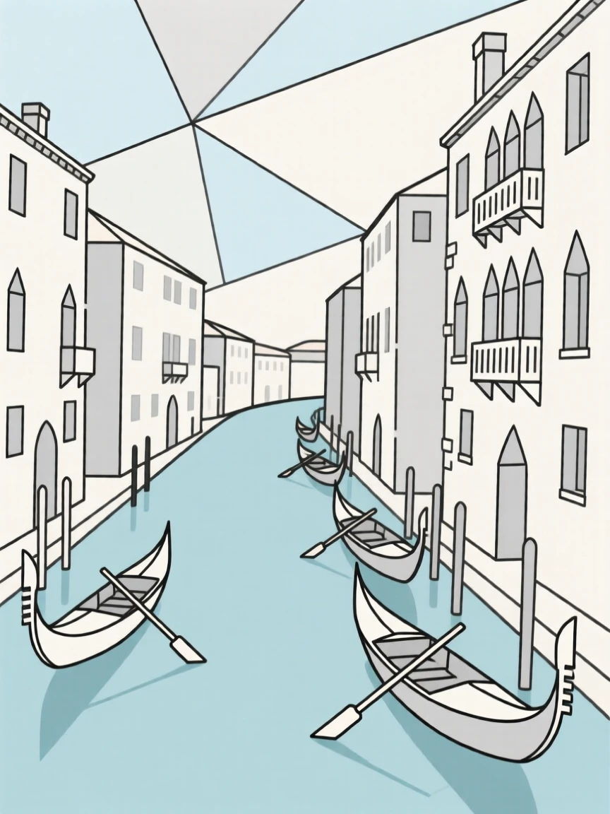 The Grand Canal of Venice lined with gondolas