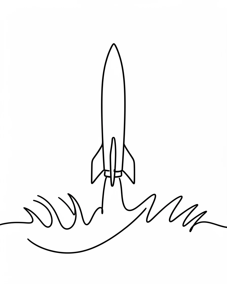A model rocket standing ready for launch on a grassy field