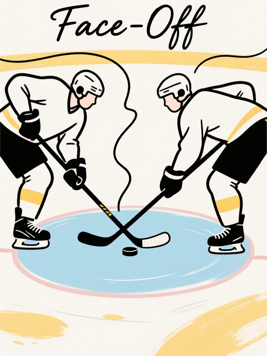An ice hockey face-off