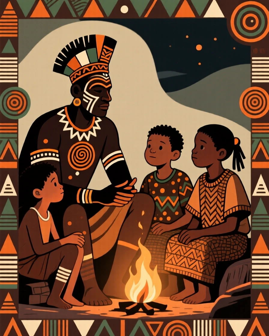 A father and his grown children gathered for an evening of storytelling.