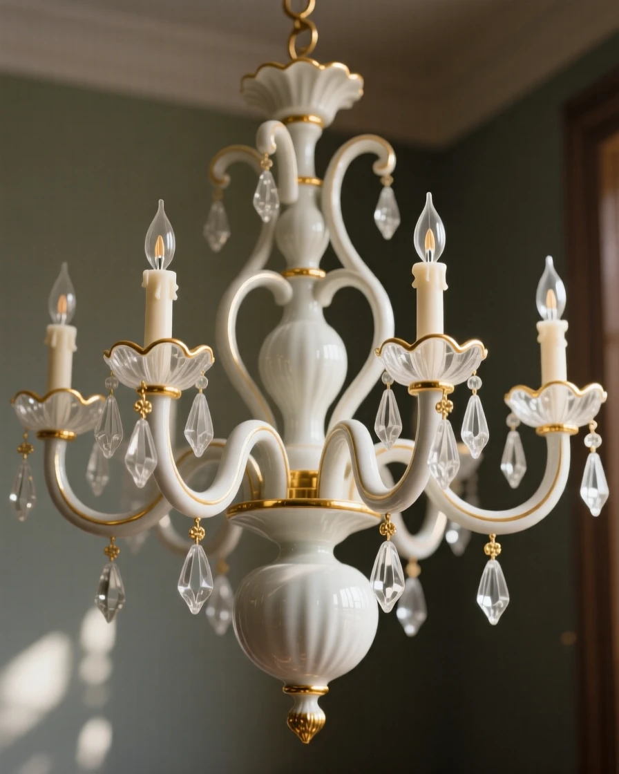 A grand chandelier catching scattered light arranged as an accent piece with quiet sophistication, accented by tasteful gilded highlights, radiating sophistication and timeless taste.