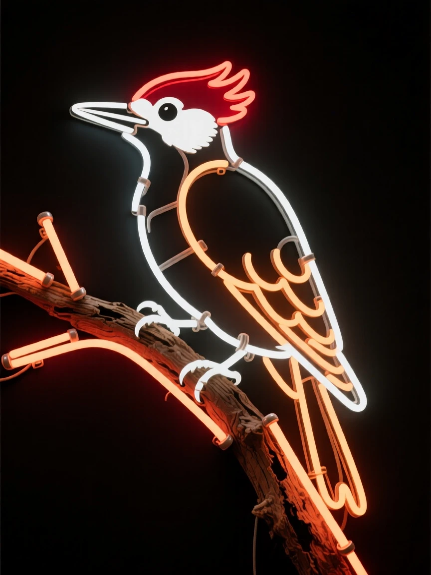 A woodpecker resting quietly on a weathered branch.