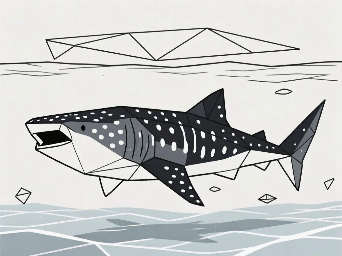 A whale shark swimming near the ocean surface