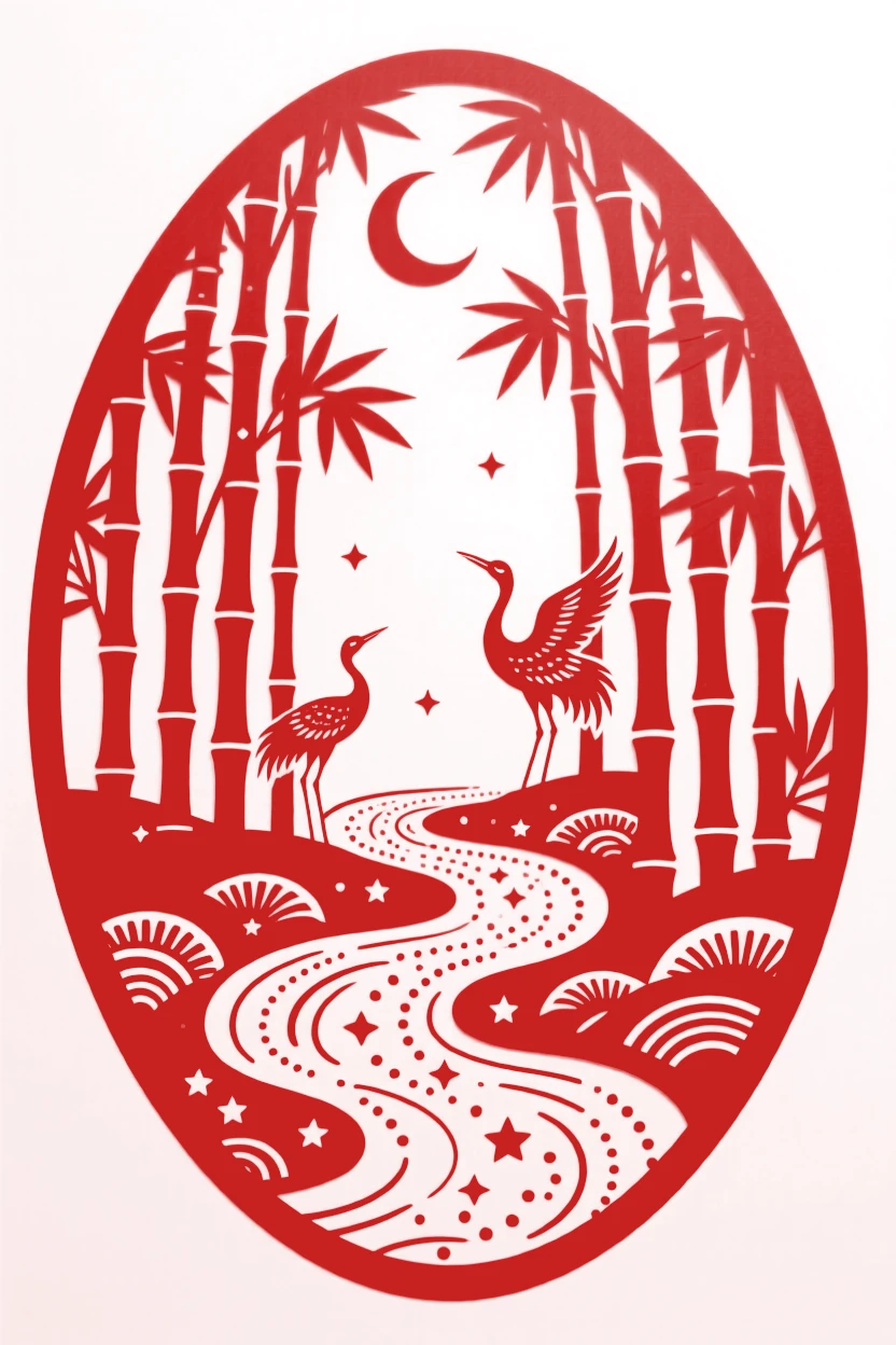 A river of stardust, woven through a forest of impossibly tall bamboo, alive with quiet, ancient magic.