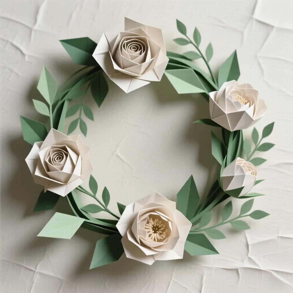 An elegant floral wreath composed of roses, peonies, and trailing greenery.