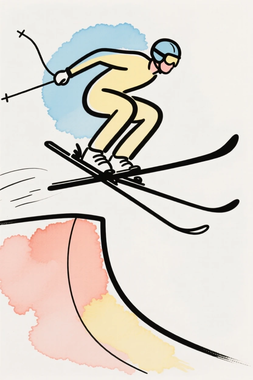 A ski jumper soaring off a ramp