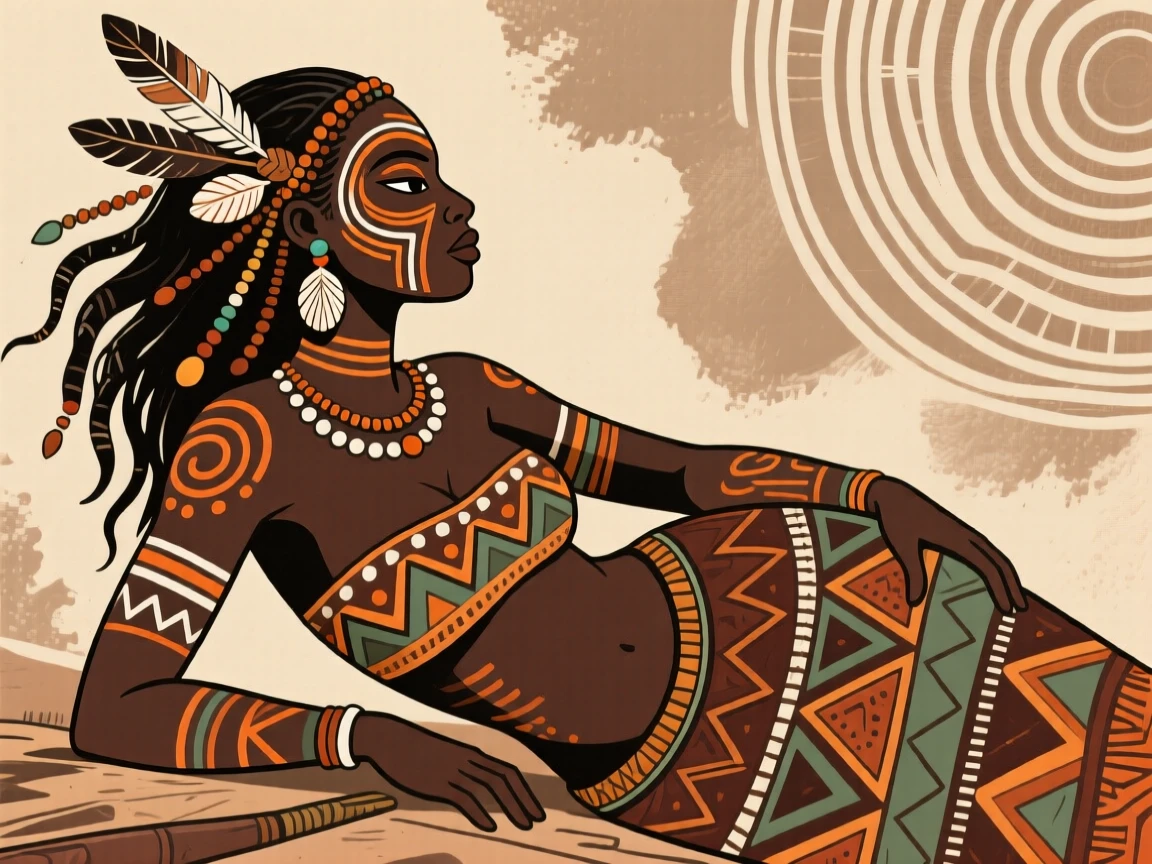 A graceful female dancer resting after a long day of work.