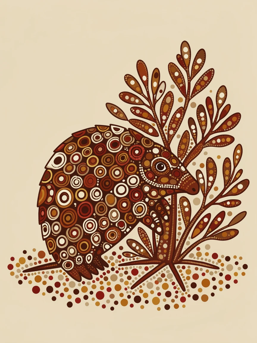 A curious pangolin peeking from behind a bush
