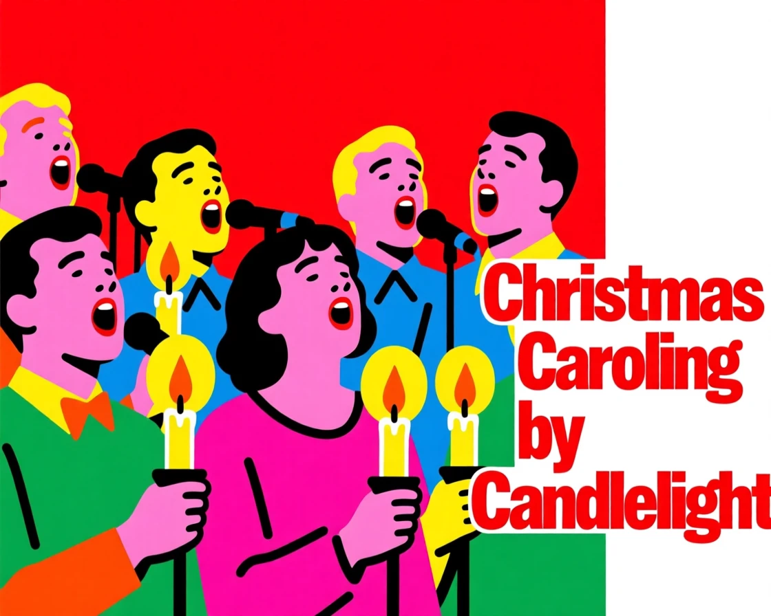 Christmas caroling by candlelight