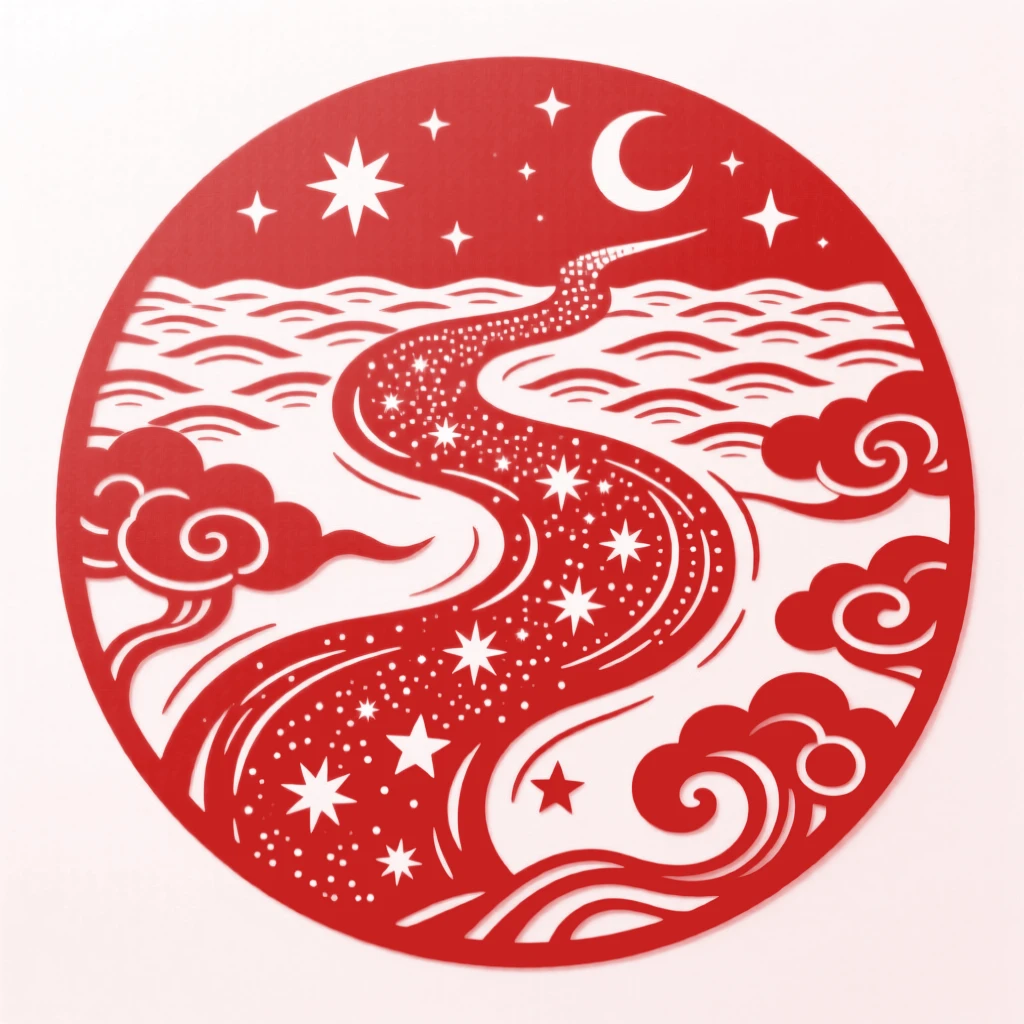 A river of stardust, drifting above an ocean of clouds, shimmering as if woven from starlight itself.
