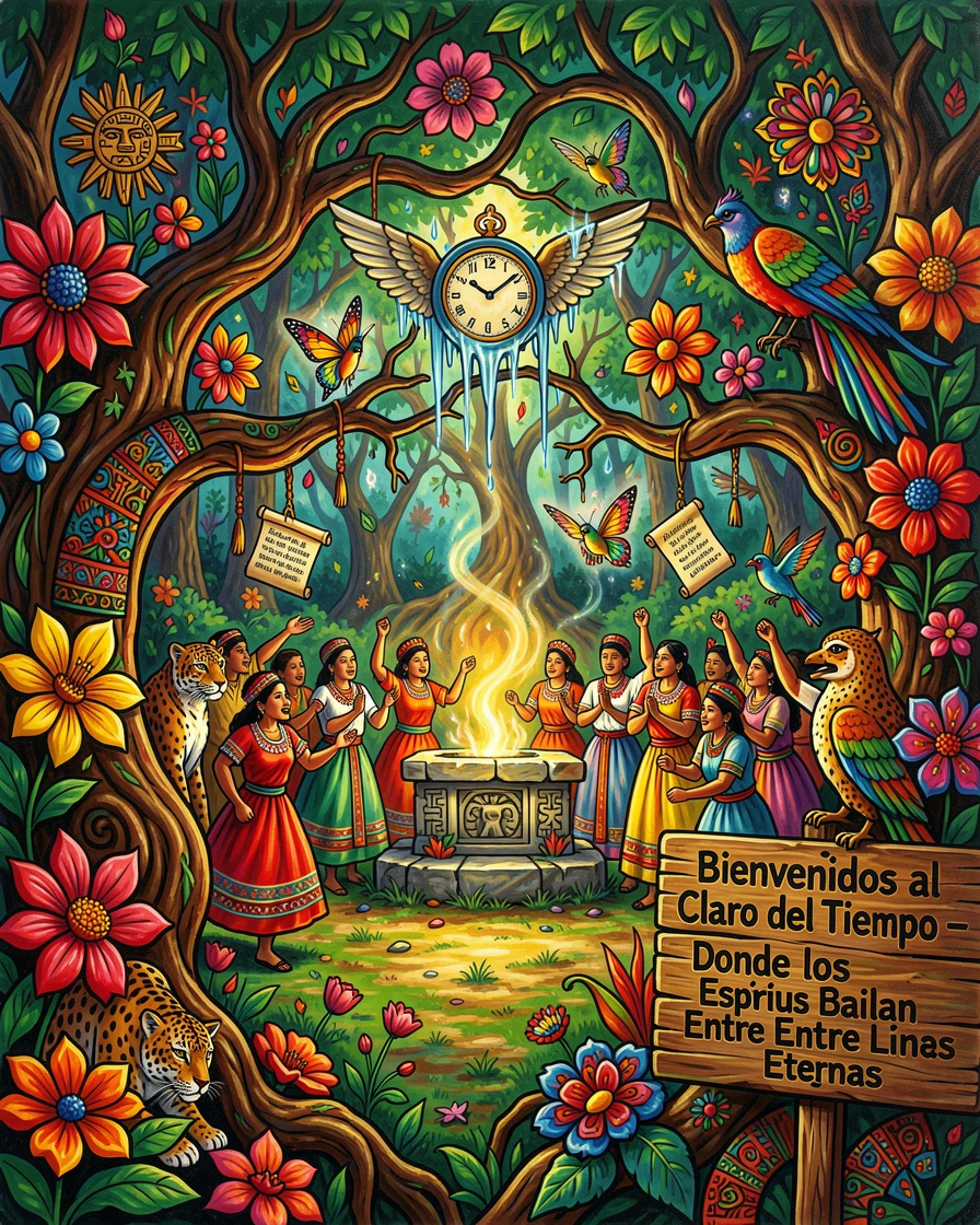 A magical forest clearing where time seems to stand still