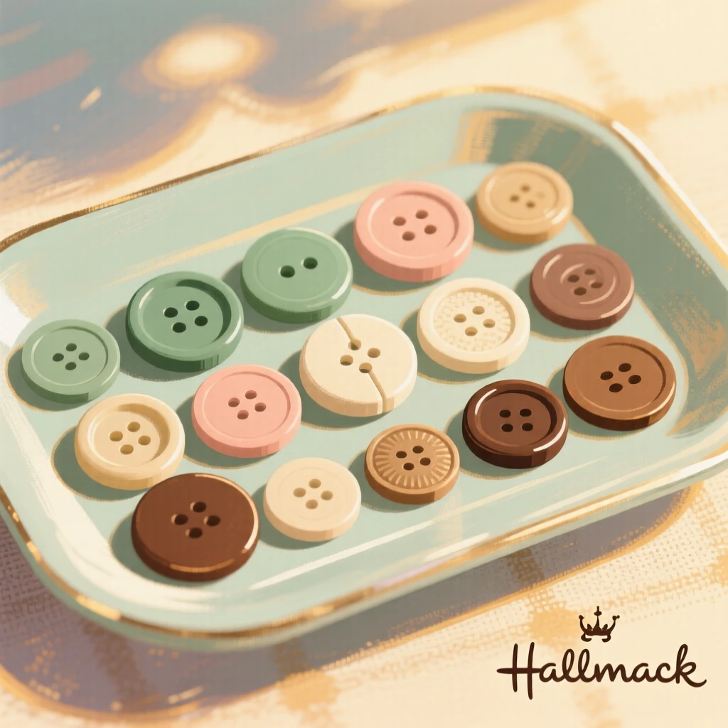 A collection of antique buttons sorted by color on a tray