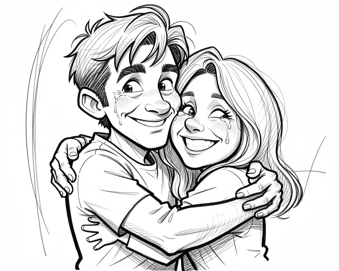 [Family & Relationship Moments] Heartwarming scene of a loving brother and sister embracing after a long time apart, radiating love and warmth