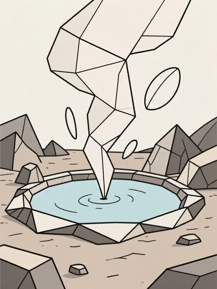 A hot spring surrounded by rocky terrain and steam