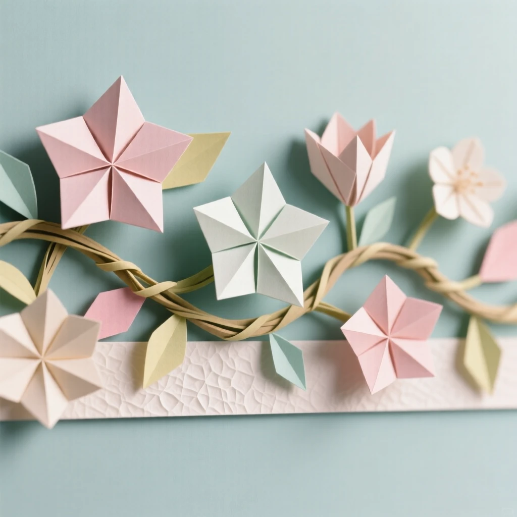 An elegant floral border design with interwoven vines and blossoms.