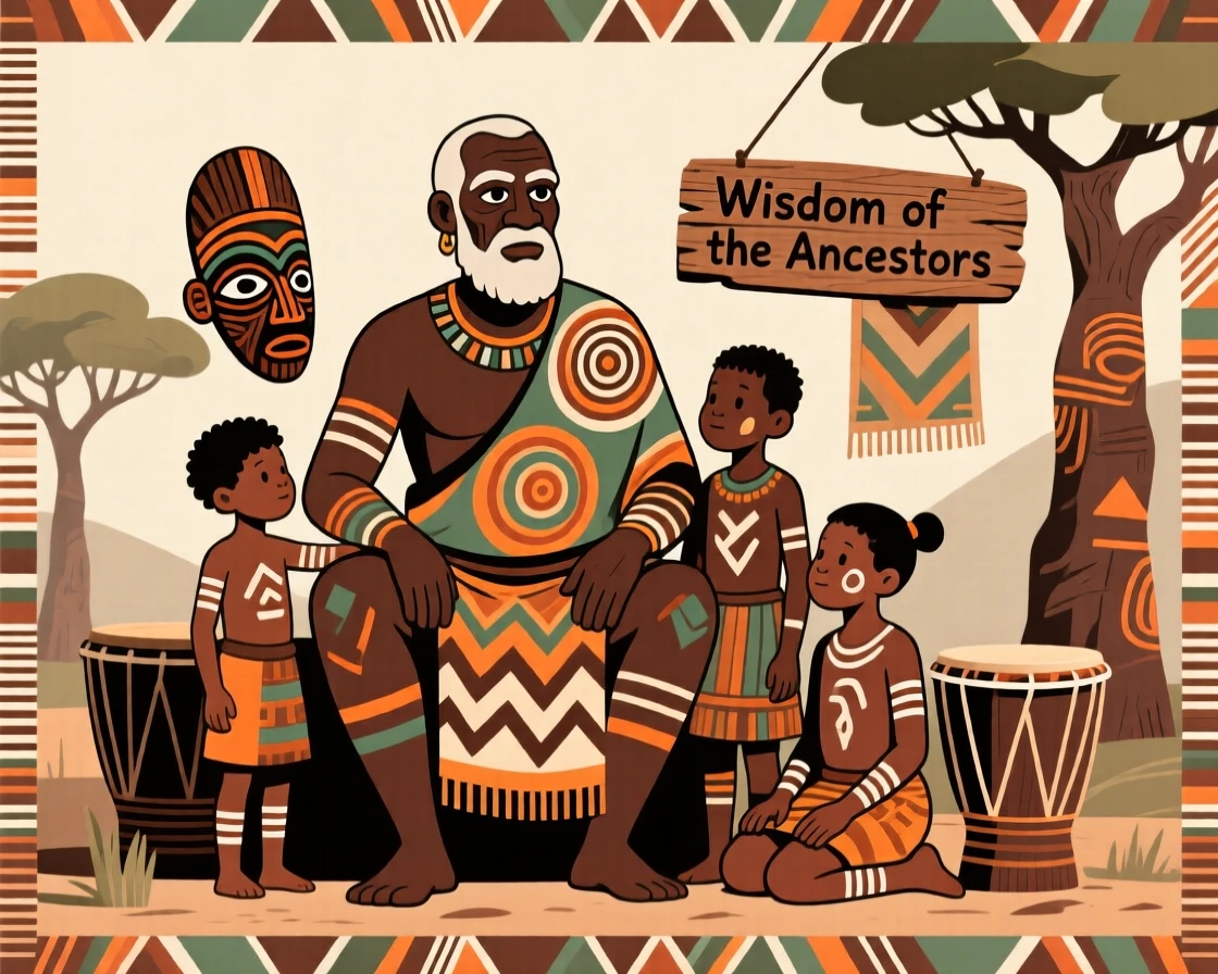 A father and his grown children reflecting on the wisdom of past generations.