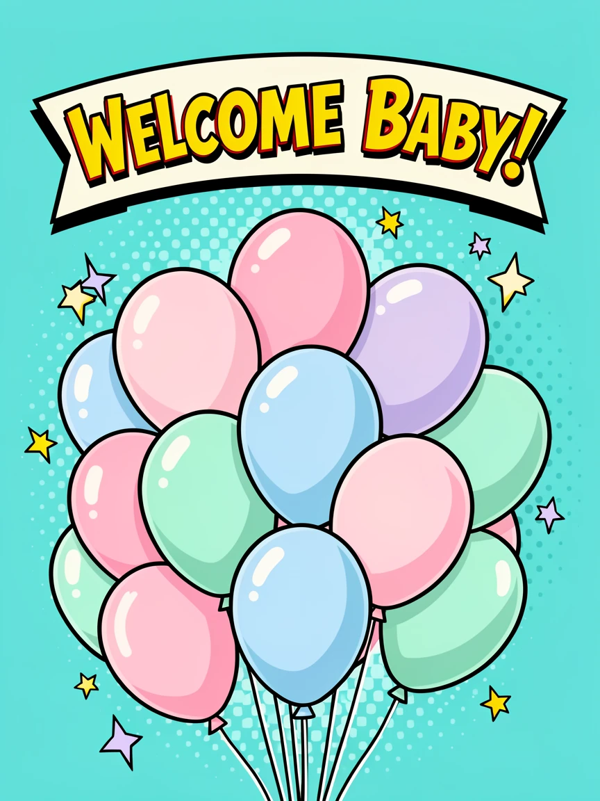 A baby shower decorated with soft balloons