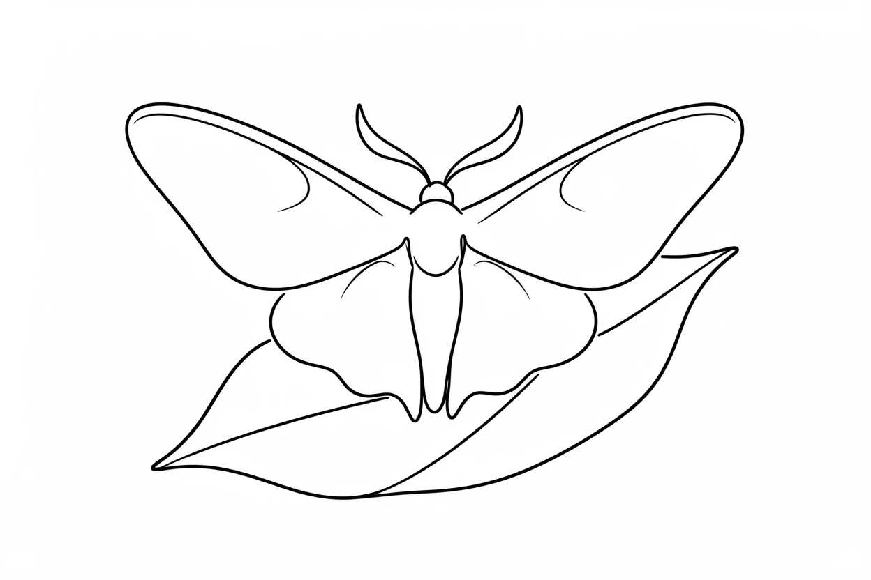 A luna moth resting with wings spread on a forest leaf